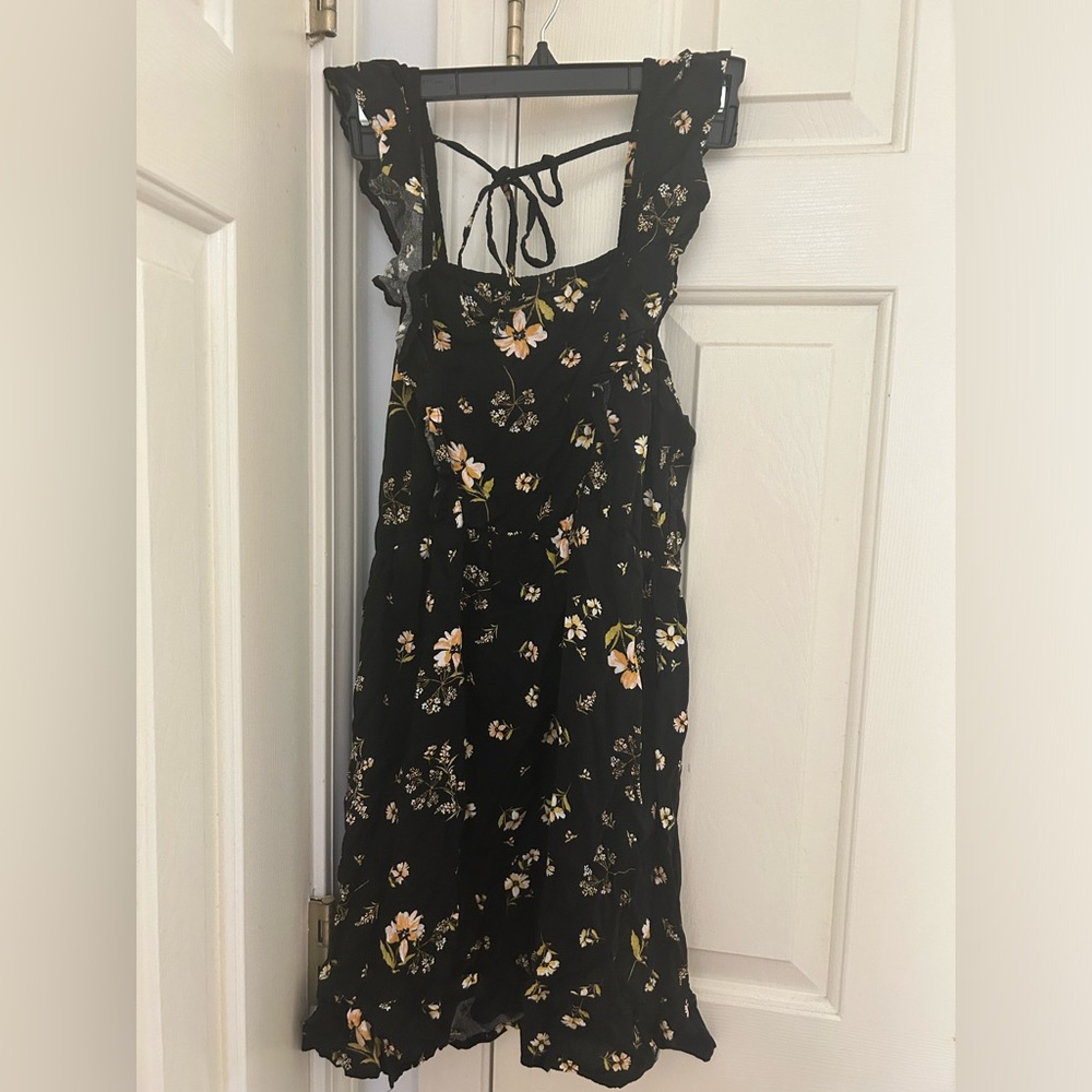 Floral Black Mini Dress